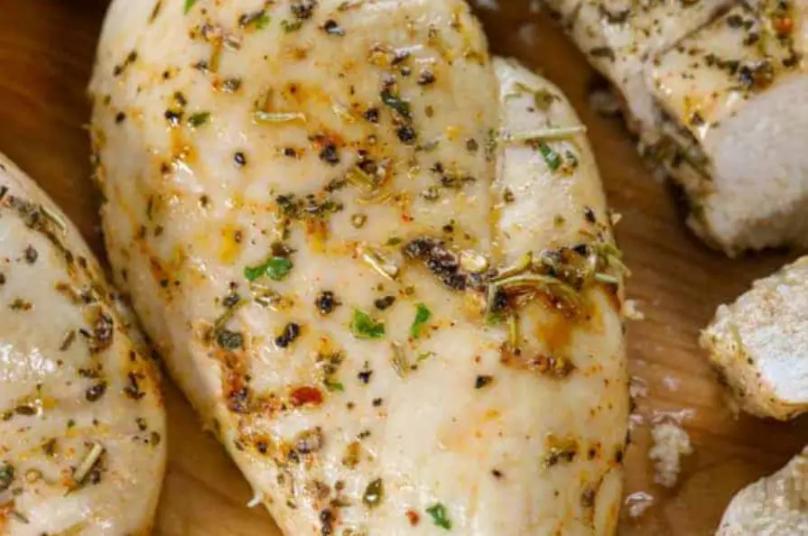 Raw thin chicken breasts ready for cooking