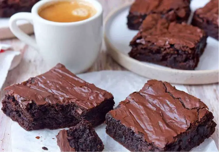 Freshly baked cakey brownies made with baking soda