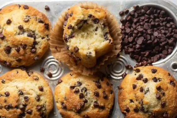 egan and gluten-free small chocolate chip muffins with alternative ingredients.