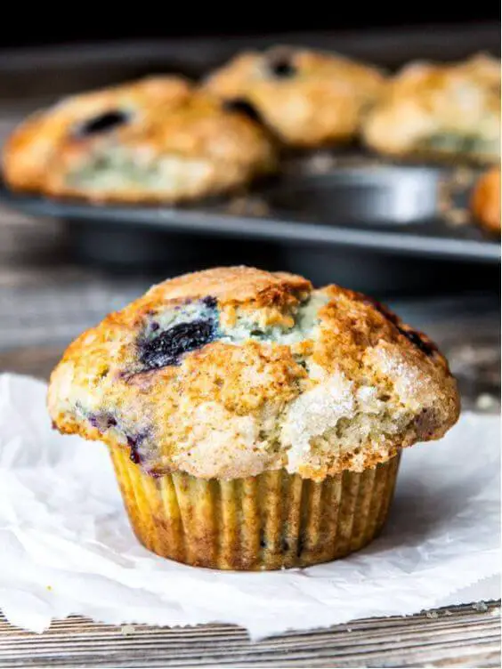 Blueberry muffin, a popular type in American muffin history
